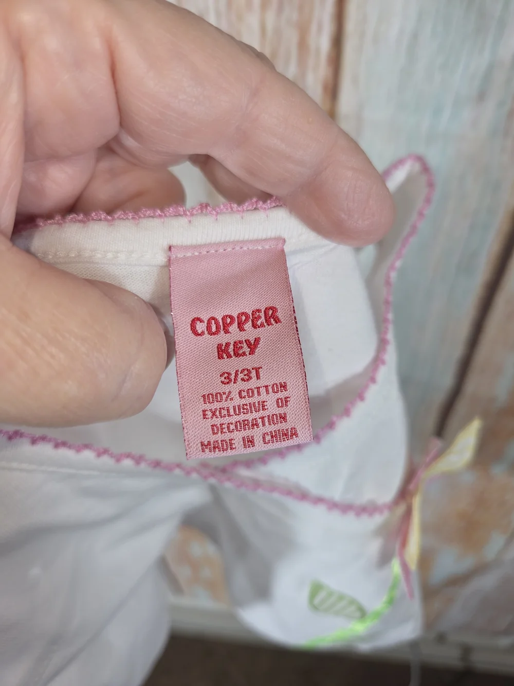 Copper Key 2 Piece Set White Tank Top & Pants w/Pink Trim & Multicolor Flower.